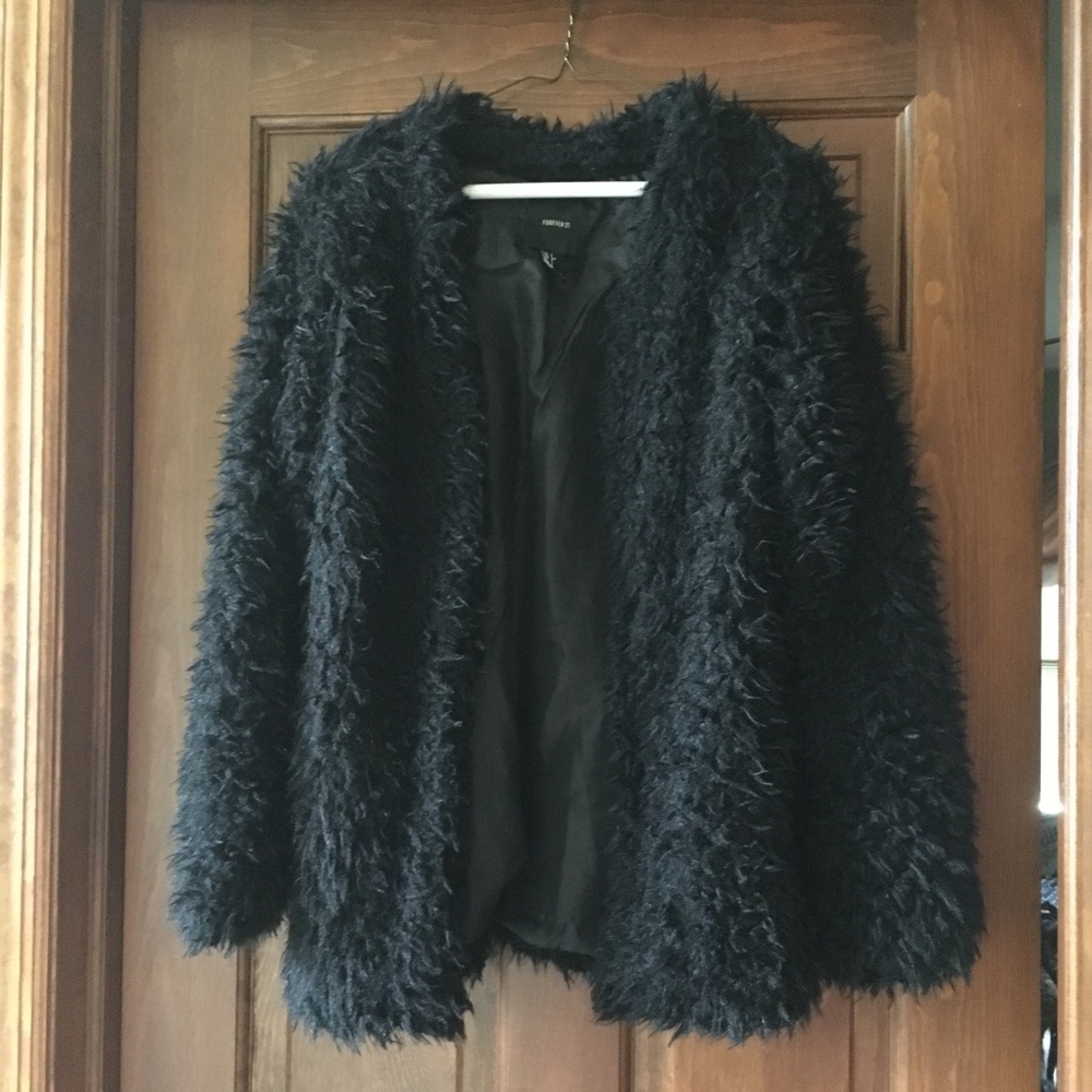 Faux Fur Jacket Black Small Forever 21 F21
